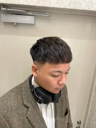 メンズ 本厚木パーマ&ブリー チMEN'Sショートのヘアスタイル