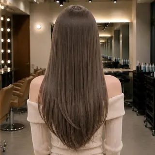 ロング ヘーゼルカラー/髪質 改善✨レイヤー/Uのヘアスタイル