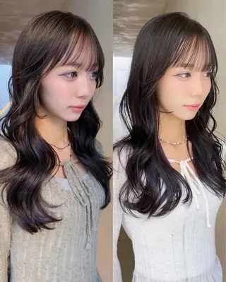 セミロング カラー AiM 大名　似合わせカットのヘアスタイル