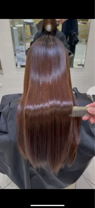 ロング メンズ縮毛矯正 ブリーチカラー/まやのヘアスタイル