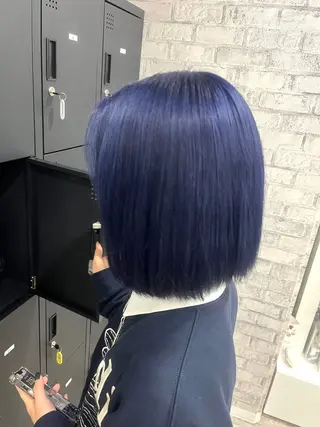 ミディアム カラー メンズ ☁️かずき☁️青.紫 推し活カラー💫のヘアスタイル