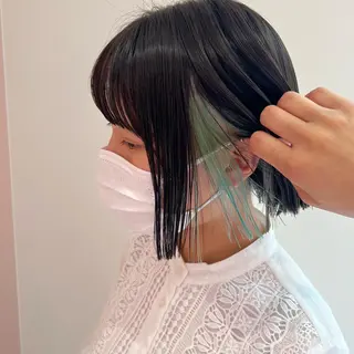 カラー レイヤー/ウルフ/ ハイトーンchimiのヘアスタイル