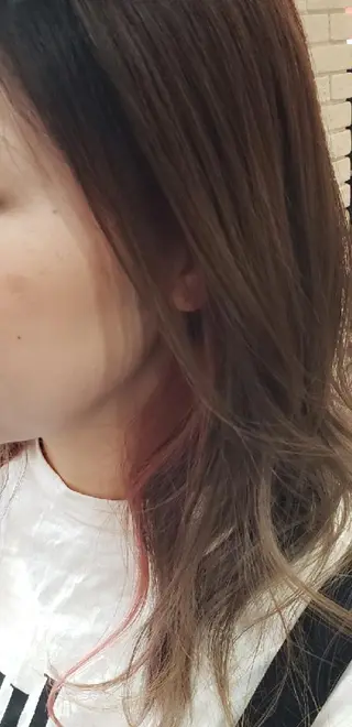 セミロング カラー パーマ 柴田 えいじのヘアスタイル