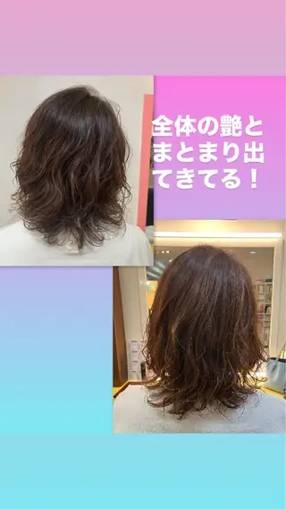 セミロング カラー パーマ 横田 尚登のヘアスタイル