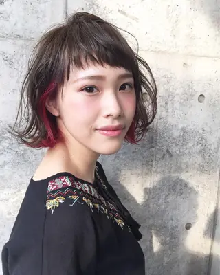 ミディアム カラー ヘアアレンジ 及川 光のヘアスタイル