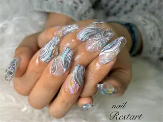 ロング nail Restart所属・Restart YURIのネイルデザイン