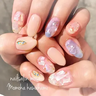 ロング カラー パーマ ヘアアレンジ ネイル マツエク・マツパ 川上 桃果のネイルデザイン