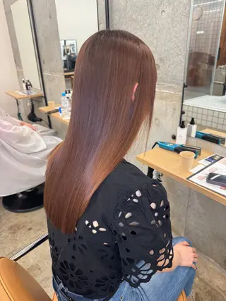 ロング 縮毛矯正×髪質改善× 艶髪カラー 吉原和磨のヘアスタイル