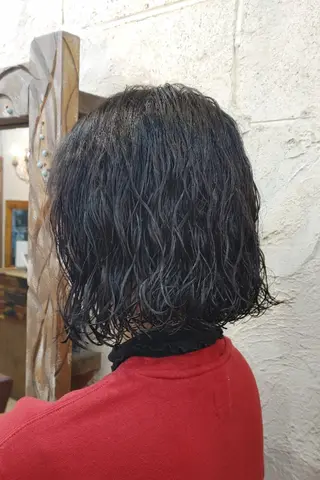 ショート パーマ ボブパーマ/メンズ カワカミサトミ🐨のヘアスタイル