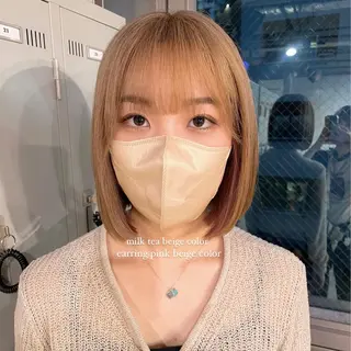 ショート カラー パーマ ヘアアレンジ メンズ キッズ ネイル マツエク・マツパ アイブロウ 透明感カラー・レイヤ ー🎀amika🎀のヘアスタイル