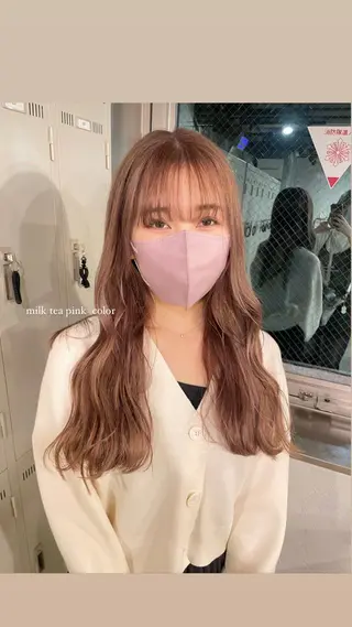 ロング カラー パーマ ヘアアレンジ メンズ キッズ ネイル マツエク・マツパ アイブロウ 透明感カラー・レイヤ ー🎀amika🎀のヘアスタイル