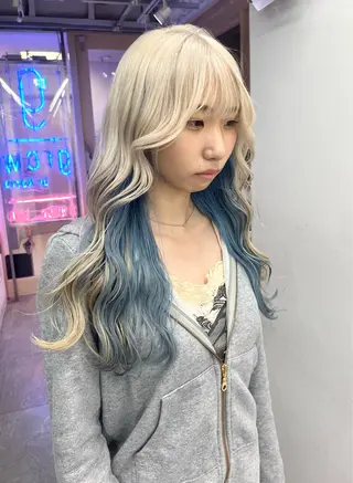 ロング カラー 渋谷🎨ブリーチ特化 ×エクステ🎨レンのヘアスタイル