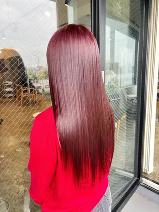 セミロング カラー 暖色カラー🍒 ケアブリーチ/akiのヘアスタイル