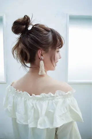 ミディアム カラー パーマ ヘアアレンジ メンズ キッズ ネイル マツエク・マツパ EnBlesS西宮 マンツーマン神道有基のヘアスタイル