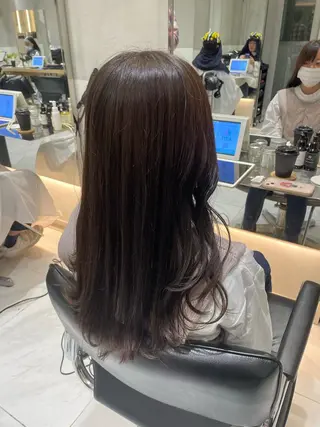 ロング オリーブ カラー✨有坂映哉のヘアスタイル