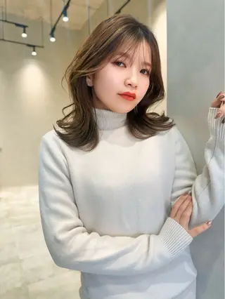 ミディアム 盛れるカットカラー DEAN豊橋店のヘアスタイル