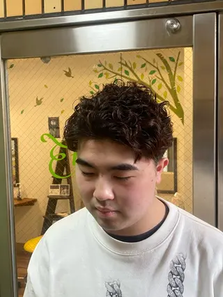 パーマ ヘアアレンジ メンズ Jr.スタイリスト エシカル🌱松原大将のヘアスタイル
