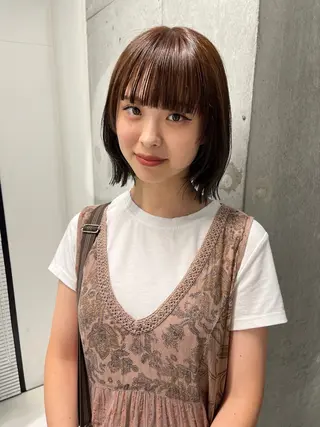 カラー sena⌇ベージュ⌇ ブリーチなしWカラーのヘアスタイル
