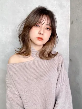 ミディアム カラー 似合わせレイヤー 🇰🇷荒木洋文のヘアスタイル
