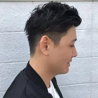 ショート カラー パーマ メンズ ニュアンスパーマ/ レイヤー/茶屋町のヘアスタイル