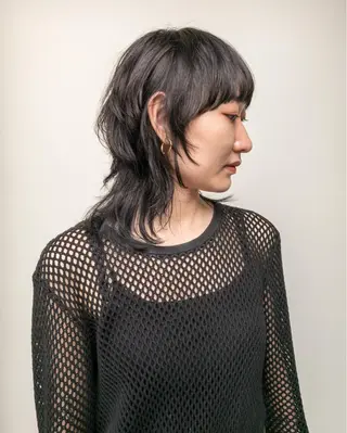 ミディアム パーマ 美髪/デザイン /　湯本　哲也のヘアスタイル