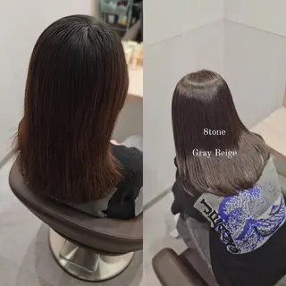 ミディアム カラー 縮毛矯正をしている人 のためのカラーのヘアスタイル