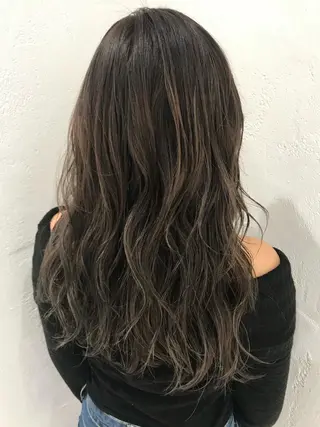 ロング カラー パーマ ヘアアレンジ 韓国ヘア/レイヤー /透明感カラー❤️のヘアスタイル