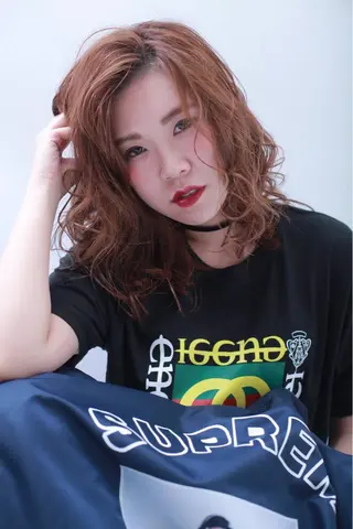 セミロング カラー ヘアアレンジ 烏丸韓国ヘア🇰🇷 ayaka🎀のヘアスタイル