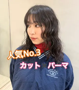 セミロング パーマ オリーブベージュ/シ ョートボブたまき🧡のヘアスタイル