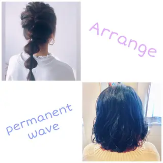 ミディアム パーマ ヘアアレンジ 髪質改善✨️透明感カ ラー✧*。山下さいみのヘアスタイル
