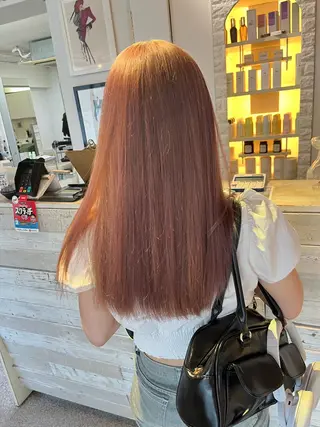 セミロング カラー エクステ ハイトーン 💭黒崎ハルカのヘアスタイル