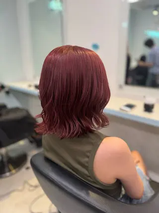 セミロング カラー 暖色🩷透明感カラー ♡Maika♡のヘアスタイル