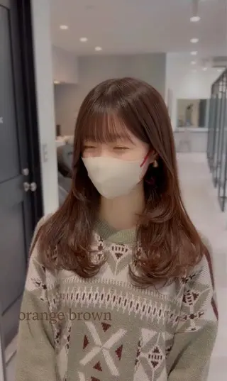 セミロング カラー 髪質改善/顔まわり 石原のヘアスタイル