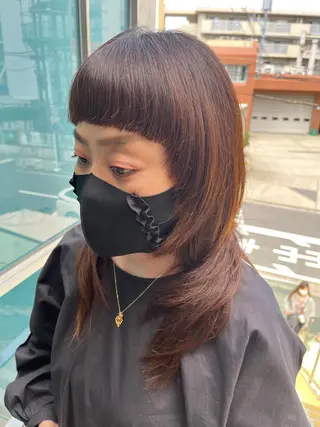 ロング カラー パーマ ヘアアレンジ メンズ キッズ ネイル マツエク・マツパ アイブロウ 久木原 ゆりのヘアスタイル