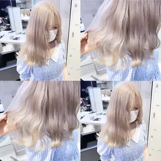 セミロング 🤍ムラ修正ブリーチ 🤍原宿/YUUのヘアスタイル