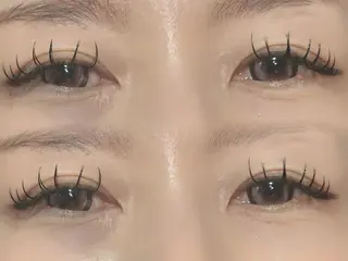 マツエク・マツパ 韓国風艶髪カラー× 束感まつ毛🎀美雨のマツエク・マツパデザイン