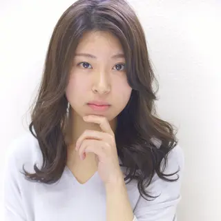 ミディアム セミロング カラー パーマ 【滝川市 美容師】 髙橋昌也のヘアスタイル