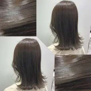 セミロング ヘアアレンジ 韓国風ベージュ🤎 赤みなし🌿横浜🤎のヘアスタイル