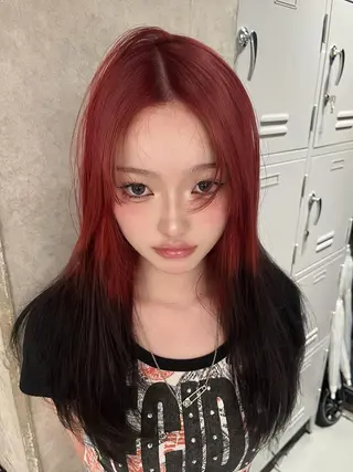 ロング カラー ヘアアレンジ 原宿・デザインカラー YUI🤍ྀིのヘアスタイル