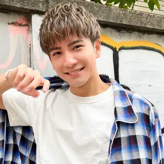 ショート カラー パーマ メンズ 南堀江/mowen/ サワモトガクのヘアスタイル