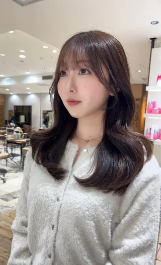 ロング 新宿/レイヤー 顔周りカット溝手優太のヘアスタイル