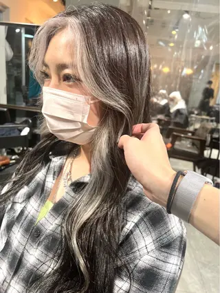 セミロング カラー ヘアアレンジ 🌈インナーカラー ‘ショウマ’🌈のヘアスタイル