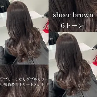 カラー 🤍ブリーチなし ブラウンhimi🤍のヘアスタイル