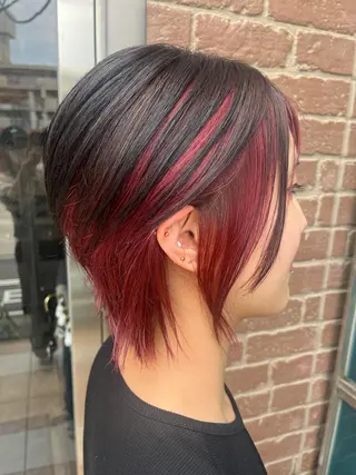 ミディアム カラー パーマ ヘアアレンジ メンズ キッズ ネイル マツエク・マツパ アイブロウ 久木原 ゆりのヘアスタイル