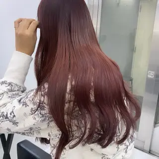 セミロング カラー 艶感/韓国風 🤍moeka🤍のヘアスタイル