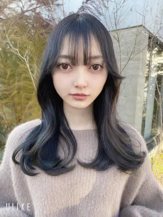ロング カラー 顔周りカット 【オノザワリョウ】のヘアスタイル