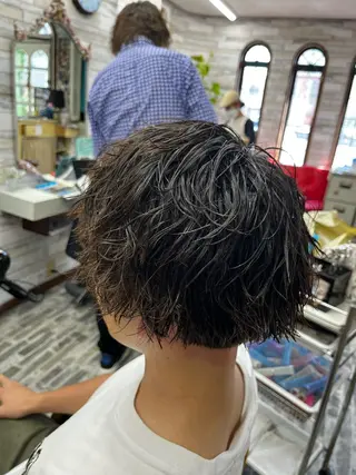 ショート パーマ メンズ 大坪 拓斗のヘアスタイル