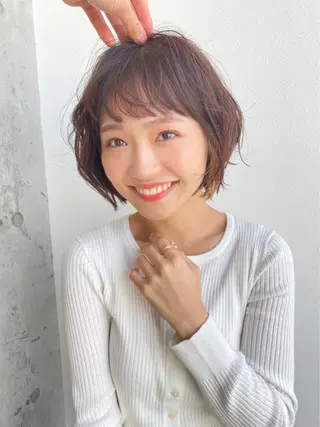 ショート ✨透明感カラー/縮毛 恵比寿HAYATO✨のヘアスタイル