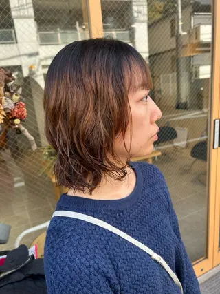 ミディアム パーマ ♦︎レイヤー/ボブ/ ショート/明梨♦︎のヘアスタイル