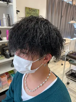 ショート パーマ メンズ 💈men's💈 satoru中目黒のヘアスタイル